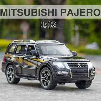 1:32 Mitsubishi PAJERO SUV Off-Road Aliaj Masina Diecas Model Cu Sunet de Lumină Trage Înapoi de Colectare de Jucării Pentru Copii Cadouri
