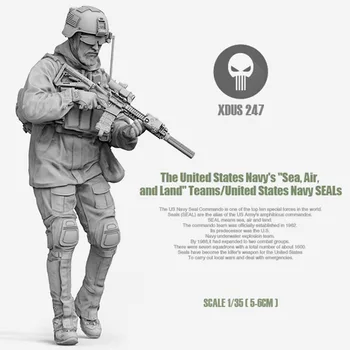 1/35 (40-50mm) US Navy SEALs Rășină Soldat (Mucegai Alb) XDUS-245-248