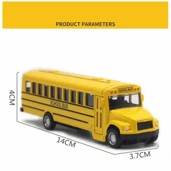 1:43 Aliaj Clasic Autobuz Școlar Modelul 14cm Galben Copiii Trage Înapoi Mașină de Jucărie Decorare Jucării Pentru baieți Jucarii pentru Copii 1