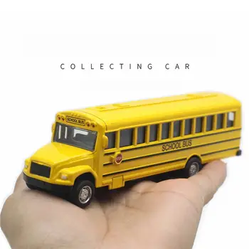 1:43 Aliaj Clasic Autobuz Școlar Modelul 14cm Galben Copiii Trage Înapoi Mașină de Jucărie Decorare Jucării Pentru baieți Jucarii pentru Copii 2