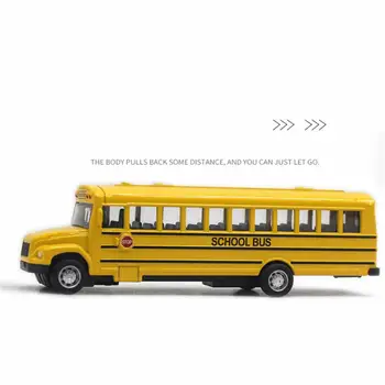 1:43 Aliaj Clasic Autobuz Școlar Modelul 14cm Galben Copiii Trage Înapoi Mașină de Jucărie Decorare Jucării Pentru baieți Jucarii pentru Copii 3