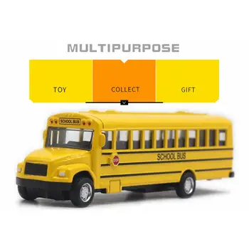 1:43 Aliaj Clasic Autobuz Școlar Modelul 14cm Galben Copiii Trage Înapoi Mașină de Jucărie Decorare Jucării Pentru baieți Jucarii pentru Copii 5