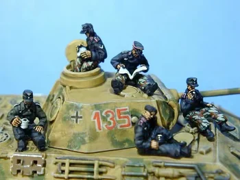 1/72 Rășină Figura Turnat Modelul Caracter Kituri de al doilea RĂZBOI mondial Tank Crew Relaxare 5 Persoane DIY Jucărie Neasamblate Necolorat Transport Gratuit