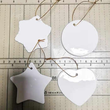 1 buc 3inch Gol Sublimare Ceramice Pandantiv Ornamente de Crăciun de Transfer de Căldură de Anul Nou Xmas Decor pentru Acasă 2023 Navidad