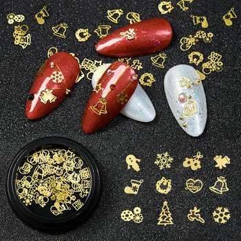 1 Cutie de Aur de Unghii Sclipici, Paiete, Fulgi de Zăpadă Amestecat Design Decoratiuni pentru Unghii Arte Stank Unghii Accesorii