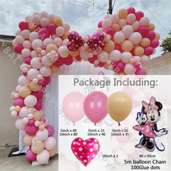 1 Set Disney Minnie Mouse Arc Ghirlanda Kituri De Petrecere De Aniversare Pentru Copii Latex, Baloane Nunta Roz Decor Baloane Copil De Dus Globos