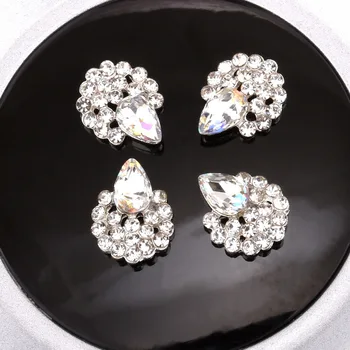 10 buc / lot de decorare arta de unghii 3D farmecul stras de cristal de design de unghii bijuterii stil cu argint unghii accesorii consumabile