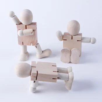 10BUC Neterminate din Lemn Robot Meserii Pictura Doodle DIY Mobile Comune Oameni Mici Decorative Pentru Recuzită Fotografie Copil Cadou