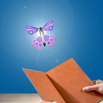 10BUC Zbor în Cartea Fairy Banda de Cauciuc Alimentat de Vânt de Până Fluture Carte de Ziua de naștere Carduri de Nunta, Cadou de Fluture Carte de Magie Jucărie