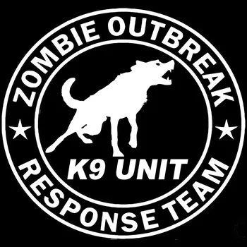 19CM*17.8 CM Focar Zombie Echipa de Răspuns K9 Unitate Canin de Câine Zombie Decal Autocolant Autocolant Auto Accesorii Negru Argintiu C8-1264