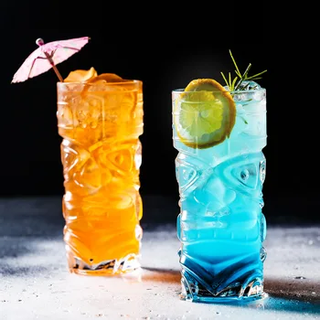 1buc Creative Tiki Cocktail de Sticlă Transparentă fără Plumb Vin Suc Ceașcă de Cafea Bar Club Petrecere Grimasă Zombie Pahar de Cocktail 420ml