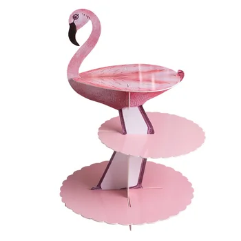 1buc Prajitura Sta Decor Nunta Flamingo Tema Tort Petrecere Stand Set Decorare Tort de zi de Naștere Petrecere Hawaiian Prajitura Sta 2
