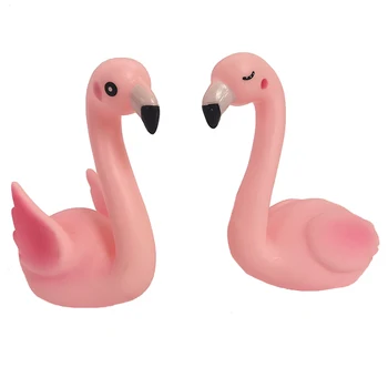 2 Bucati Drăguț Roz Flamingo Rattle Jucarii De Baie Ornament Tort Pentru Copii Decoratiuni Phoeniconaias Copii Cadou De Ziua Lovebird 2