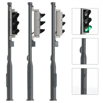 3-Pack Mini Model de Tren semafor Semnalizare cu LED-uri de 3V DIY pentru Tren de cale Ferată Layout