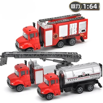 30 Stil de Salvare de Incendiu Camion Model 1:64 Scară Trage Înapoi Aliaj Diecasts si Jucarii Vehicule Spray de Apa Mașină de Jucărie pentru Copii Baieti S016