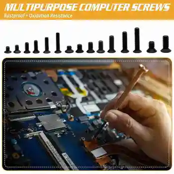 300pcs M2 M2.5 M3 Laptop Notebook Șuruburi De Înlocuire Kit De Reparare Negru Universal Pentru Hp, Ibm, Dell, Sony, Acer, Asus, Lenovo