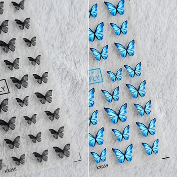 3D, Negru, Albastru Fluture de Design de Unghii Autocolante Ultra Subțire autoadezive Farmece Decoratiuni de Arta Unghiilor Unghii Accesorii și Instrumente 1