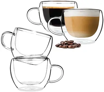 450ml de Cafea din Sticlă Pahare cu Perete Dublu Izolat Pahare cu Mâner Ceai, Lapte, Suc de Lamaie, Cafea Cana de Apa кружка для чая