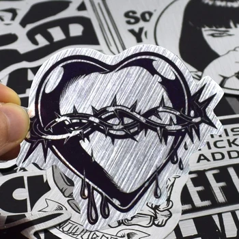 50 BUC Metalic Negru Și Alb Rece Autocolante JDM Punk Impermeabil Graffiti Decal Autocolant pentru Adult DIY Skateboard Laptop Chitara