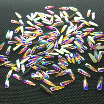 50Pcs Nail Art Pietricele Strass Diamant Bijuterii de Unghii Lacrimă de Cristal de Sticlă 3D Curcubeu de Unghii cu Sclipici Farmece Decor în Formă de Piatră