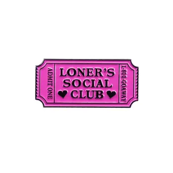 ADMT UNUL LOWNER SOCIAL CLUB 1-800-GOAWAY Email Ace de Desene animate Drăguț Metal Brosa Bărbați Femei Moda Bijuterii Cadouri Pălărie Rever Insigna
