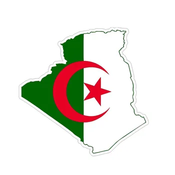 Algeria Flag Harta caroserie Auto Autocolant Creative de protecție Solară rezistent la apa Decorative Decal Fitinguri din PVC, 14cm*14cm