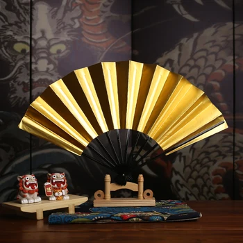 Aur Pliere Hârtie Japoneză Fan Decoratiuni din Bambus Epocă de Mână Fan Personalizate Wentylator Japoneză Decor Acasă AA50SZ