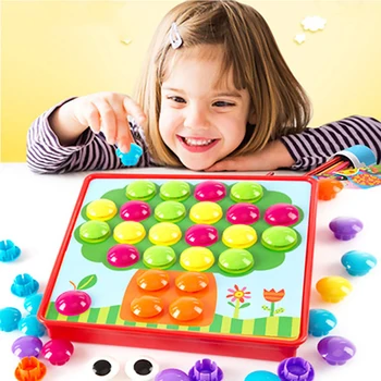 Baby Puzzle Copii Puzzle-uri 3D Jucării Compozit Imagine Puzzle Creativ Mozaic de Ciuperci de Unghii Kit Educațional de Joc Jucarii Pentru Copil 0