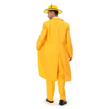 Barbati Adulti Masca Jim Carrey Cosplay Costum Costum Galben Uniformă Costume De Halloween Costum De Carnaval