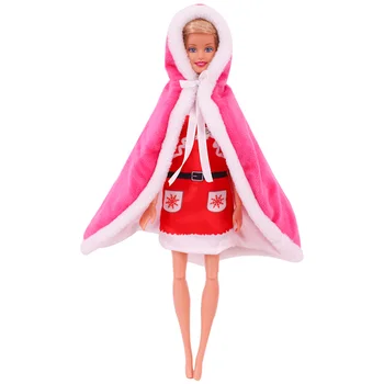 Barbie Papusa Haine Colorate Mantia de Iarnă de Pluș Cape Arc Decolteu se Potrivesc 30cm Blyth,1/6 BJD Papusa de Fata Jucării de Crăciun Cadou de Ziua de nastere
