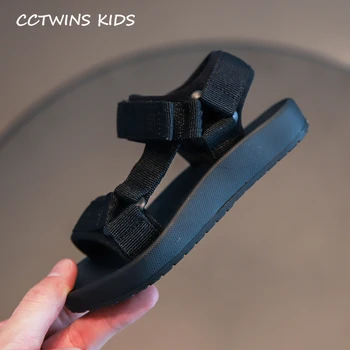 CCTWINS Copii Pantofi de Vară 2020 Fete pentru Copii Marca Sandale de Plaja Copilul de Moda Casual Plat Moale pentru Copii Panza Pantofi Negru