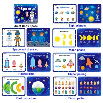 Copii Joc de Puzzle Copilul Ocupat Carte Montessori Educația Timpurie Sortare Cognitive Jocuri de cărți caroserie Alimentare Puzzle-uri 3D