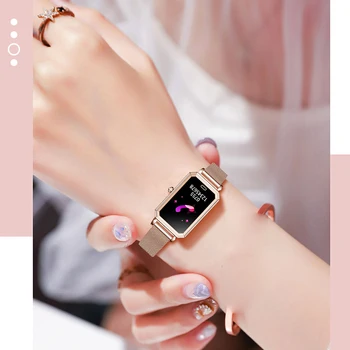 De Dimensiuni mici Femei Smartwatches a Crescut de Aur de Ritm Cardiac de Oxigen din Sange Monitor Somn de Lux Lady Ceas Inteligent, cel Mai frumos Cadou Ceas pentru Fata 4