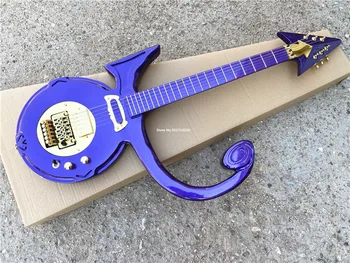 De înaltă calitate prințul piercing inima săgeată specială în formă de chitară electrică metal violet transport gratuit