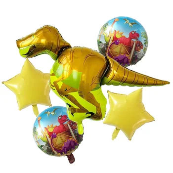 Dinozaur Folie cu Heliu Balon 5pcs Desene animate Figura Pădure Petrecere cu Tema Decor Consumabile Petrecerea Copiilor Globos de Jucării pentru Copii Duș