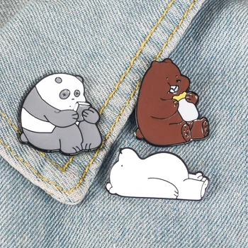 Drăguț animal pin Desene animate pinguin Urs panda email ace broșe roz cizme de Ploaie porc ace de Rever insigne femei jewerly fata cadouri