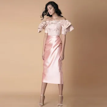 Elegant Din Satin Femei Fusta Midi Cu Talie Înaltă Cutat Satin Gros Roz Formale Fuste Personalizat Cu Fermoar Saia Birou Doamnelor Fusta