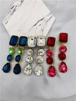 Europene și Americane de comerț exterior bijuterii O serie clasic de cristal ureche clip de trei culori
