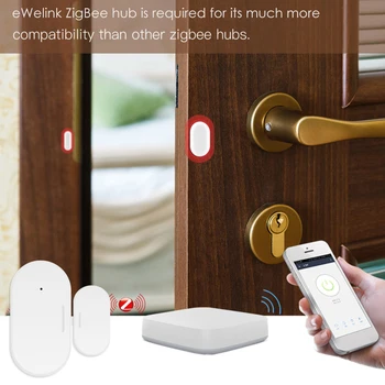 EWelink ZigBee Inteligent Fereastră Ușă Poarta Senzor Detector De Smart Home Securitate Alarmă Sistem Utilizat Cu Un Zigbee3.0 Poarta 3