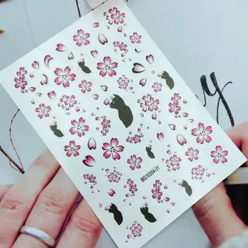 Flori de primăvară Model Nail Art Sticker Auto-Adezivă de Transfer Decal Slider 3D DIY Sfaturi de Decorare Arta de Unghii Manichiura Pachet