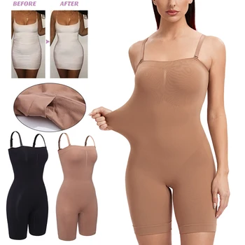 Full Body Shaper Body Femei Shapewear De Fund De Ridicare Burtica Control Lenjerie De Scortisoara Sculpting Firmă Formator Buna Pantaloni Scurți Fajas