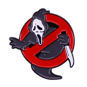 Halloween Ghostbusters Striga Fata Fantoma Email Broșă Pin Rever Greu Ace Metalice Insigne, Broșe Bijuterii Rafinate Accesorii