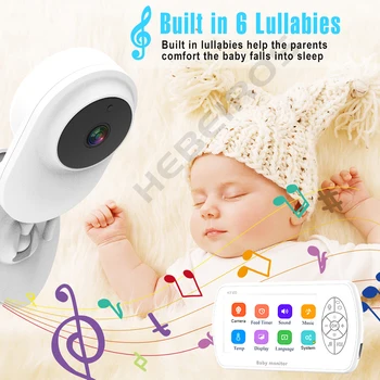 Hebeiros 1080P Video Baby Monitor Baterie Securitate Bona Camera Wireless 4.3 Inch Vorbi Înapoi Viziune de Noapte Timp de Hrănire Memento