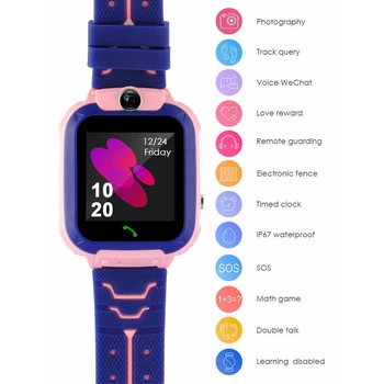 Impermeabil Copii Ceas Inteligent Apel SOS Camera Locație Tracker de Învățare Smartwatch Pentru Fete Baieti Student Banda de Silicon Ceas Telefon 2
