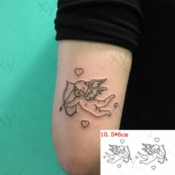 Impermeabil Tatuaj Temporar Autocolante Pisica Linie Aripă De Înger Cupidon Cu Arcul Suporta Flash Tatuaj Fals Tatuaj Gâtul Mâinii Cu Degetul Femei Bărbați