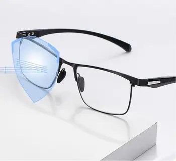 Inteligent progresivă Fotocromatică ochelari de citit bărbați femei aproape și de produse cu dublă utilizare Anti-Albastru reglare automată Ochelari 2