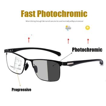 Inteligent progresivă Fotocromatică ochelari de citit bărbați femei aproape și de produse cu dublă utilizare Anti-Albastru reglare automată Ochelari 3