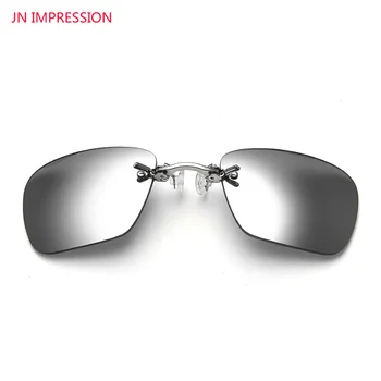 JN IMPRESIA Pătrat Clip Pe Nas Mini-ochelari de Soare Barbati Rece Steampunk Ochelari de Soare Femei Vintage din Metal Negru Acoperire Gafas