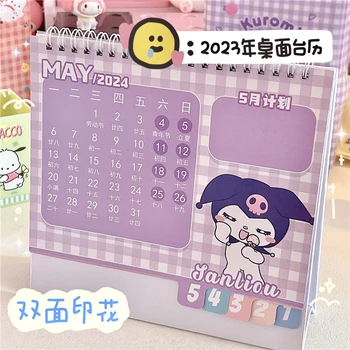 Kawaii Melodia Mea Cinnamoroll Kuromi 2023 Desktop Calendar De Birou Mic, Anime Sanrioed Fata De Inima Drăguț Noul An Calendaristic