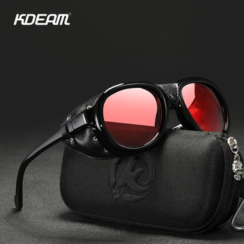 KDEAM Nou Pilot, ochelari de Soare Steampunk Oglindă UV400 Ochelari Bărbați Femei în aer liber Conducere Nuante, Cu acces Gratuit la Caz